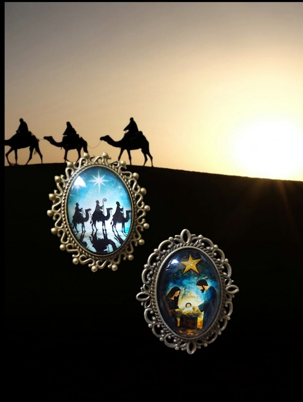 Holy Night Brooch Duo